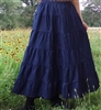 Ladies 6 Tier Skirt custom fit navy blue denim Petite S M L