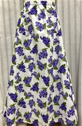 Girl A-line Skirt Lilac Purple Floral cotton size 8 X-long
