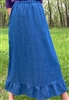 Ladies A-line Skirt Light Denim Blue jean cotton with Ruffle size S 6 8