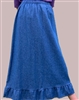 Ladies A-line Skirt Light Denim Blue jean cotton with Ruffle size S 6 8