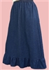 Ladies A-line Skirt Navy Blue Jean Denim with ruffle size L 14 16