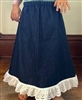 Girl A-line Skirt Navy Denim with white eyelet lace size 3