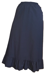Ladies A-line with a ruffle Skirt Nimes Indigo cotton size M 10 12 Tall