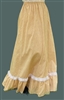Ladies Old Fashioned Skirt Maize Floral with ruffle & lace size M 10 12 Tall