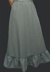 Ladies A-line Skirt Gray Polyester with ruffle size L 14 16 Tall