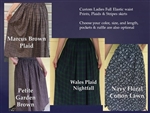 Ladies Full Skirt Cotton Gingham, Stripes, Plaids or Floral Print S, M, L, XL, 1X, 2X, 3X