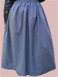 Ladies Full Skirt Indigo Chambray lightweight cotton S 6 8