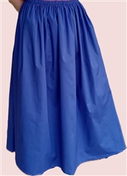 Ladies Full Skirt X-Full Solid Blue Cotton Stretch size 3X 30 32