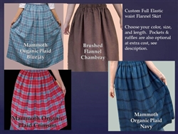 Ladies Full Skirt Custom in Flannel Plaid & More S, M, L, XL, 1X, 2X, 3X