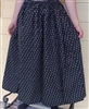 Ladies Full Skirt Black Floral cotton S 6 8