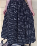 Ladies Full Skirt Black Floral cotton M 10 12