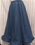 Girl 6 Gore Skirt Light Blue Denim with ruffle size S 5 6 7 X-long