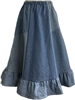 Girl 6 Gore Skirt Patchwork Blue Denim with ruffle size S 5 6 7