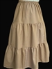 Ladies Tiered Skirt Khaki stripe cotton size L 14 16 Tall