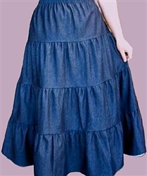 Ladies Skirt 4 Tiered Navy Denim & more all sizes
