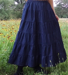 Ladies Skirt 6 Tiered Navy Denim & More all sizes