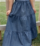 Girl Tiered Skirt in Chambray Denim all sizes