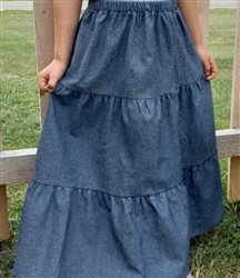Girl Tiered Skirt in Chambray Denim all sizes
