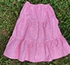 Girl Tiered Skirt Darlene's Pink Floral cotton S 6 7