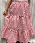 Girl Tiered Skirt Darlene's Pink Floral cotton XS 4 5