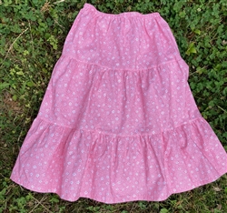 Girl Tiered Skirt Darlene's Pink Floral cotton XS 4 5