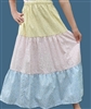 Girl Tiered Skirt Patchwork Pastel Florals cotton size L 12 14