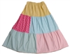 Girl Tiered Skirt Patchwork Calico florals cotton size L 12 14 X-long