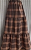 Ladies Skirt 3 Tiered Featured Cocoa Brown Organic Flannel cotton all sizes