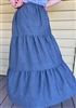 Ladies Tiered Skirt Indigo Chambray Denim  size M 10 12