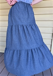 Ladies Tiered Skirt Indigo Chambray Denim  size M 10 12