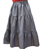Ladies Skirt 3 Tiered Jackson Gray Chambray denim size XL 18 20 extra full Petite