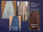 Ladies & Plus Linen Tiered Skirt all lengths & sizes