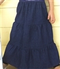 Girl Tiered Skirt Navy Blue Denim cotton XS 2 3