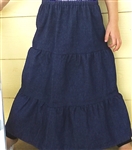 Girl Tiered Skirt Light Blue Denim cotton XS 2 3 custom fit