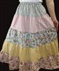 Ladies Tiered Patchwork Skirt Midnight Garden cotton size M 10 12