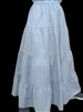 Ladies Skirt 4 Tiered Midnight Garden Texture Mist blue floral cotton size L 14 16 Tall