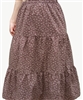 Ladies Tiered Skirt Sevenberry Brown Floral size M 10 12 Petite