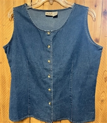 Ladies Vest Denim cotton Woolrich preowned size M
