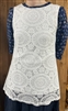 Ladies Vest White Stretch Lace & Lined Preowned