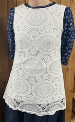 Ladies Vest White Stretch Lace & Lined Preowned