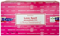 Wholesale Satya Love Spell Incense 15 Gram Packs (12/Box)