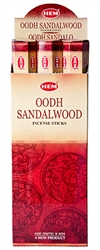 Wholesale Hem Oodh-Sandalwood Incense 20 Stick Packs (6/Box)
