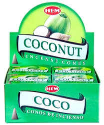Wholesale Hem Coconut Cones 10 Cones Pack (12/Box)