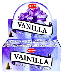 Wholesale Hem Vanilla Cones 10 Cones Pack (12/Box)