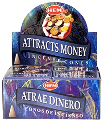 Wholesale Hem Attracts Money Cones 10 Cones Pack (12/Box)