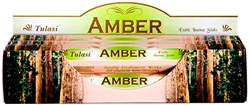 Wholesale Tulasi Amber Incense 20 Stick Packs (6/Box)
