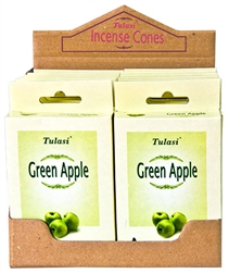 Wholesale Tulasi Green Apple Cones 15 Cones/Pack (12/Box)