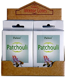 Wholesale Tulasi Patchouli Cones 15 Cones/Pack (12/Box)