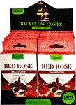 Wholesale Tulasi Red Rose Backflow Cones 10 Cones/Pack (12/Box)