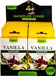 Wholesale Tulasi Vanilla Backflow Cones 10 Cones/Pack (12/Box)